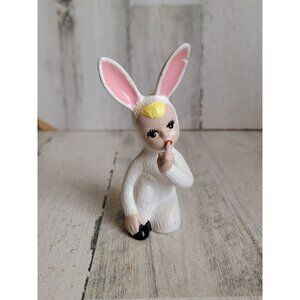 vintage easter bunny kid suit blonde Xmas decor figure